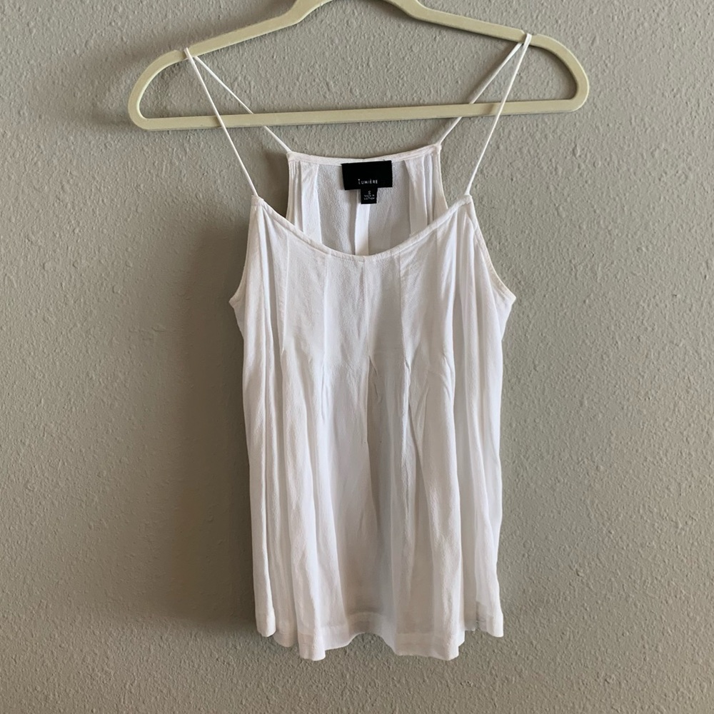 Pleated White Tank Top